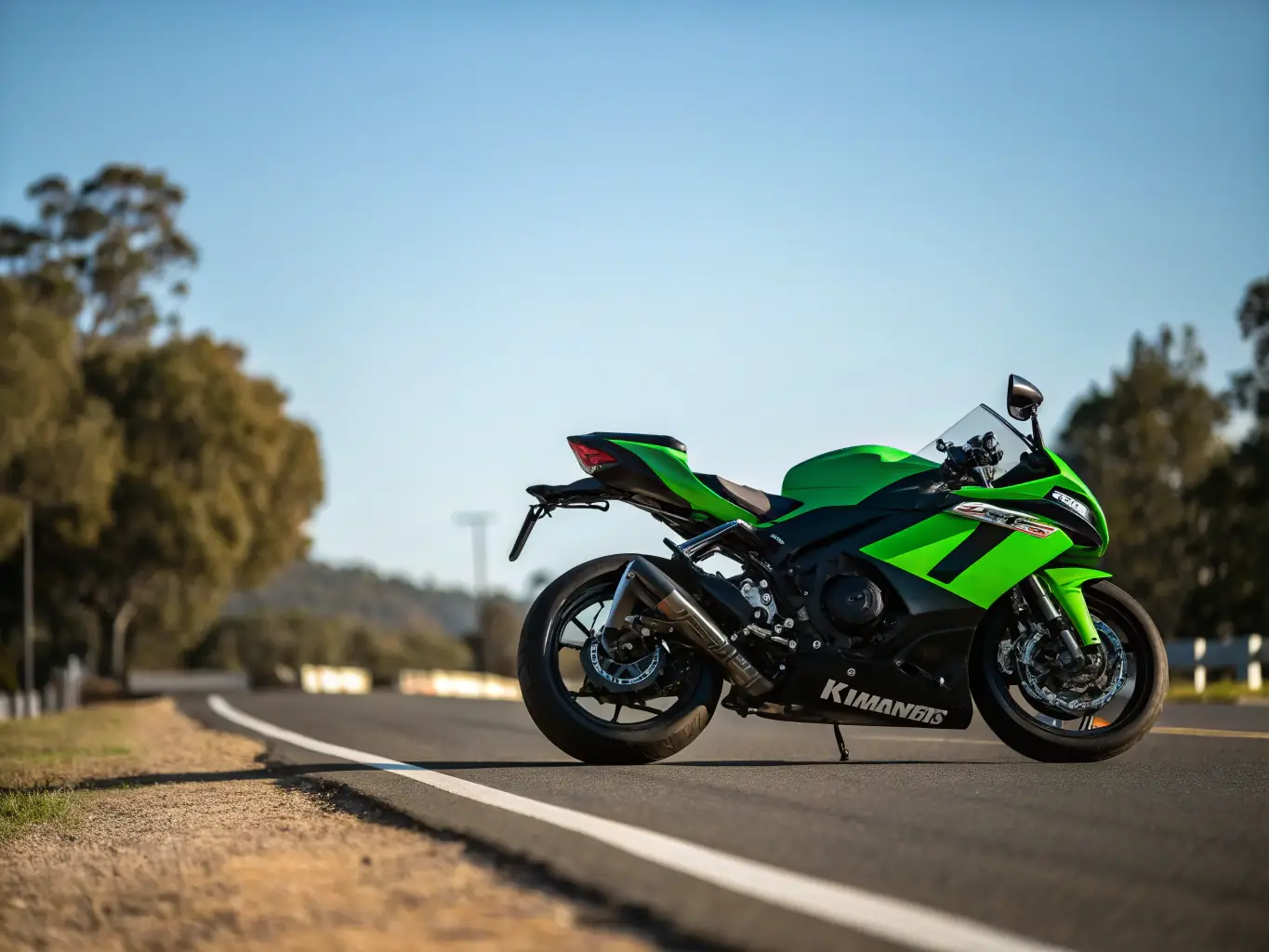 A used Kawasaki Ninja 400 motorcycle parked in front of the Aprilia of Valdosta dealership, emphasizing its agile handling and fuel-efficient performance.