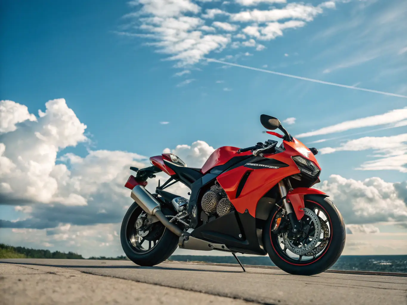 A used Honda CBR600RR motorcycle parked in front of the Aprilia of Valdosta dealership, showcasing its sporty design and well-maintained condition.